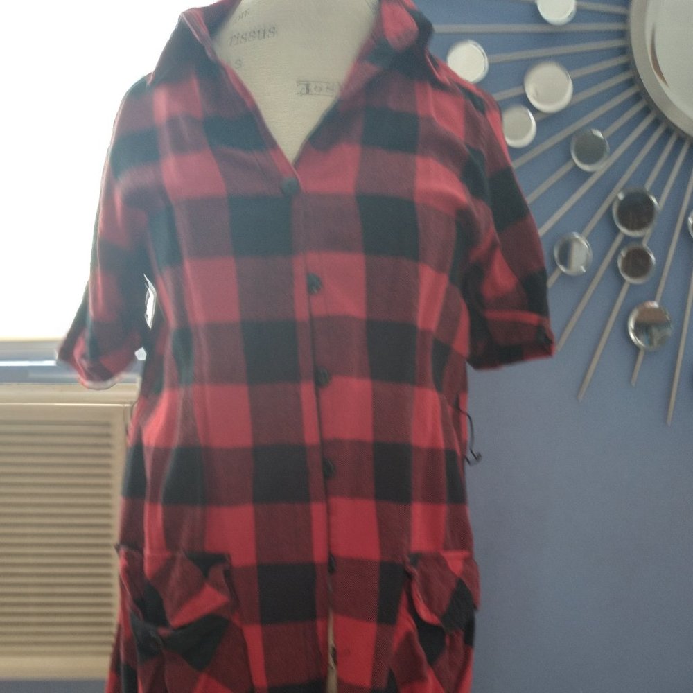 plaid tunic top
